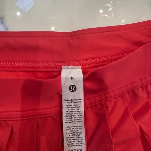 LuluLemon Pleated CoralWomen's Athletic Skirt - Picture 2 of 4
